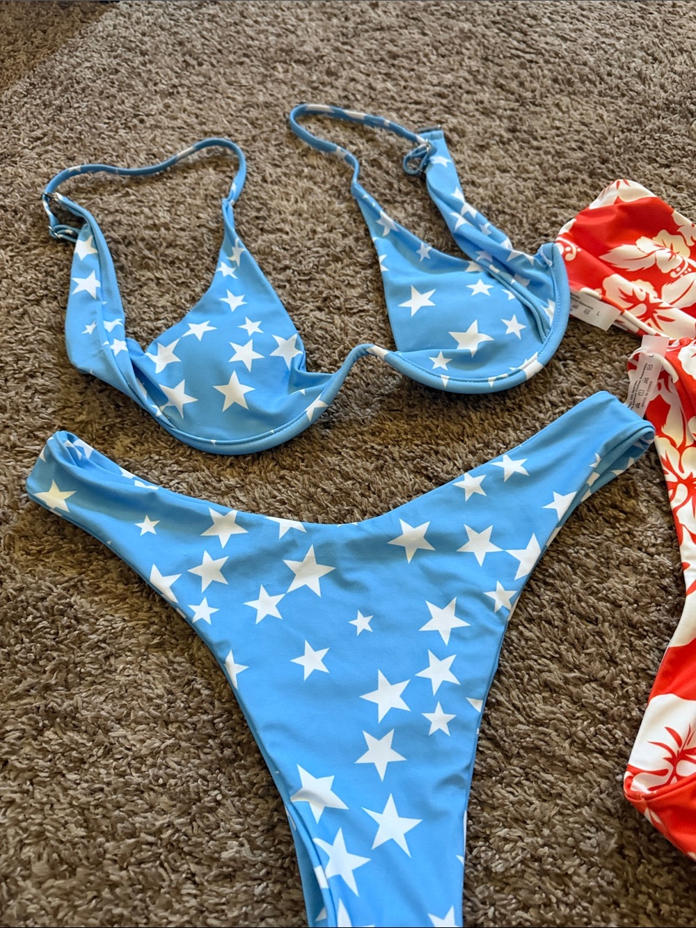 Blue Star Print Bikini Two-Piece